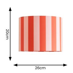 ValueLights Callie Colour Clash Orange & Pink Stripe Fabric Drum Lamp Shade - Size: Large - thumbnail 5