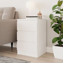 SquareBoxx Fairfield Matt Minimalist Chest of Draws 3 Draw in White - thumbnail 1