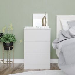 SquareBoxx Fairfield Matt Minimalist Chest of Draws 3 Draw in White - thumbnail 4