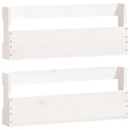 Berkfield Home Wall-mounted Shoe Racks 2 pcs White 59x9x23 cm Solid Wood Pine - Size: 59 x 9 x 23 cm - thumbnail 2