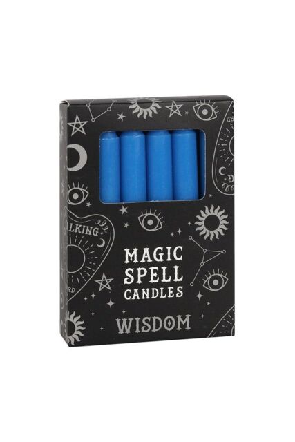 KDMD Set of 12 Blue 'Wisdom' Spell Candles