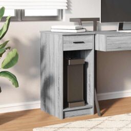 Berkfield Home Computer Tower Stand with Drawer Grey Sonoma 35x45x77 cm - Size: 35 x 45 x 77 cm - thumbnail 3