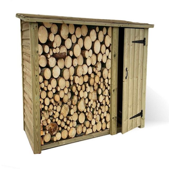 Churnet Valley Garden Furniture Ltd Heavy Duty Logstore with Tool Shed Kindling - Min. Assembly Required in Brown - image 1