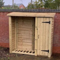 Churnet Valley Garden Furniture Ltd Heavy Duty Logstore with Tool Shed Kindling - Min. Assembly Required in Brown - thumbnail 3