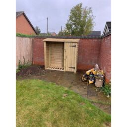 Churnet Valley Garden Furniture Ltd Heavy Duty Logstore with Tool Shed Kindling - Min. Assembly Required in Brown - thumbnail 2