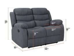 Furniture 786 Roman Fabric 3 & 2 Seater Sofa Set in Grey - thumbnail 3