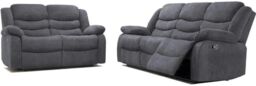 Furniture 786 Roman Fabric 3 & 2 Seater Sofa Set in Grey - thumbnail 1