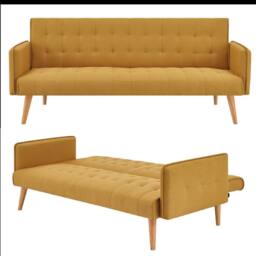 Bravich LTD Mario Sofa Bed Double Click Clack 3 Seater in Yellow - thumbnail 2