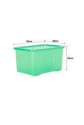 Wham Crystal 10 x 60L Stackable Plastic Storage Boxes with Lids in Green - thumbnail 5