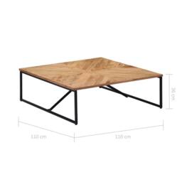 Berkfield Home Coffee Table 110x110x36 cm Solid Acacia Wood in Brown - Size: 110 x 110 x 36 cm - thumbnail 8