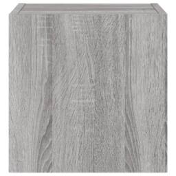 Berkfield Home TV Wall Cabinet with LED Lights Grey Sonoma 30.5x35x30 cm - thumbnail 9