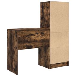 Berkfield Home Desk with Storage Smoked Oak Engineered Wood in Green - thumbnail 8