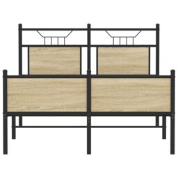 Berkfield Home Bed Frame without Mattress Sonoma Oak 120x190 cm Small Double Engineered Wood in Brown - thumbnail 6