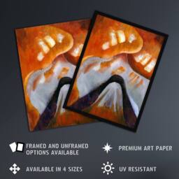 "Artery8 Mountain & Sky Abstract Landscape Dove Framed Wall Art Print - Size: W12"" x H16""" - thumbnail 2