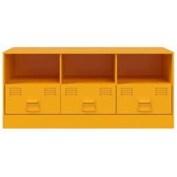 Berkfield Home TV Cabinet Mustard Yellow 99x39x44 cm Steel - Size: 99 x 39 x 44 cm - thumbnail 6