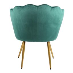 Genesis Flora Velvet Accent Chair Petal Back Plush Upholstered Modern Chair in Green - Size: 1 Seater - thumbnail 6
