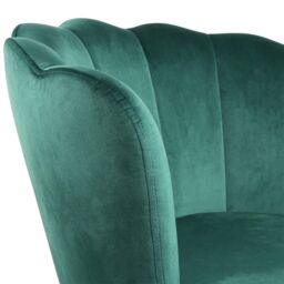 Genesis Flora Velvet Accent Chair Petal Back Plush Upholstered Modern Chair in Green - Size: 1 Seater - thumbnail 3