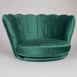 Genesis Flora Velvet Accent Chair Petal Back Plush Upholstered Modern Chair in Green - Size: 1 Seater - thumbnail 9