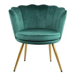 Genesis Flora Velvet Accent Chair Petal Back Plush Upholstered Modern Chair in Green - Size: 1 Seater - thumbnail 4