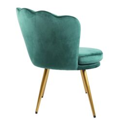 Genesis Flora Velvet Accent Chair Petal Back Plush Upholstered Modern Chair in Green - Size: 1 Seater - thumbnail 5