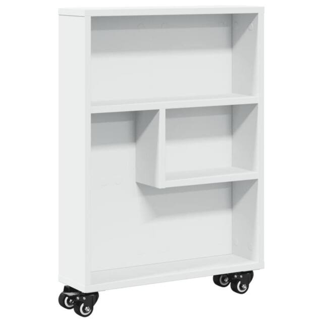Berkfield Home Narrow Storage Trolley White 48x13x68 cm Engineered Wood - Size: 48 x 13 x 68 cm - image 1
