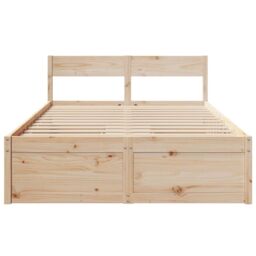 Berkfield Home Bed Frame without Mattress 120x190 cm Small Double Solid Wood Pine in Brown - thumbnail 4
