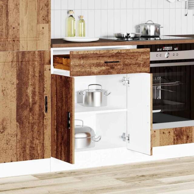 Berkfield Home Kitchen Base Cabinet¬†Porto Old Wood Engineered Wood in Brown - image 1