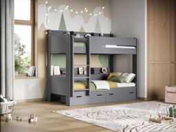 Flair Eddie Storage Bunk Bed in Grey - Size: Single - thumbnail 4