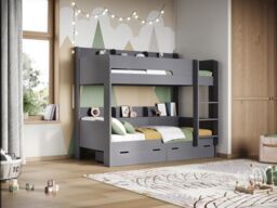 Flair Eddie Storage Bunk Bed in Grey - Size: Single - thumbnail 1