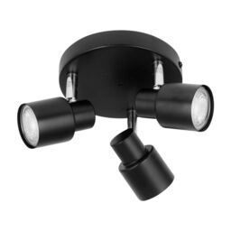 First Choice Lighting Irwin - Black 3 Light IP44 Bathroom Round Spotlight - thumbnail 2