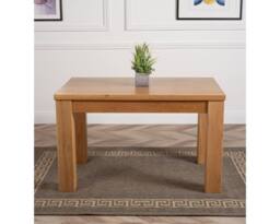 Thats Furniture Dakot 127 x 82cm Oak Small Dining Table & 4 Washington Leather Chairs in Black - Size: 127 x 82 cm - thumbnail 2