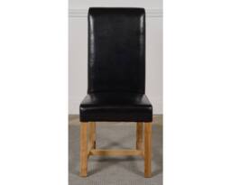Thats Furniture Dakot 127 x 82cm Oak Small Dining Table & 4 Washington Leather Chairs in Black - Size: 127 x 82 cm - thumbnail 5