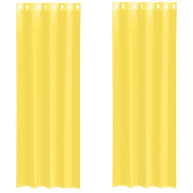 Berkfield Home Voile Curtains with Grommets 2 pcs Yellow - image 1