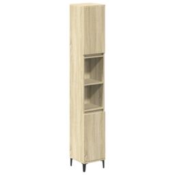 Berkfield Home 3 Piece Bathroom Furniture Set Sonoma Oak Engineered Wood in Brown - thumbnail 5