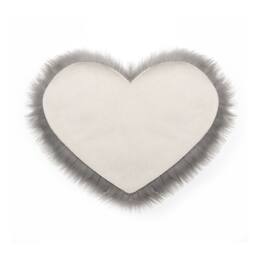 ExtraStar Heart Shaped Fluffy Rug, Ultra Soft Plush Shaggy Rug in Grey - Size: 40 cm x 60 cm - thumbnail 4