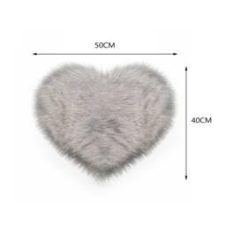 ExtraStar Heart Shaped Fluffy Rug, Ultra Soft Plush Shaggy Rug in Grey - Size: 40 cm x 60 cm - thumbnail 5