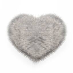 ExtraStar Heart Shaped Fluffy Rug, Ultra Soft Plush Shaggy Rug in Grey - Size: 40 cm x 60 cm - thumbnail 3