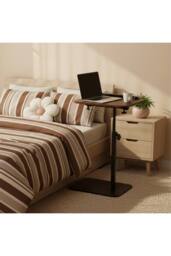 H&O Direct Adjustable Height Side Table with Tilting Top in Walnut - thumbnail 3