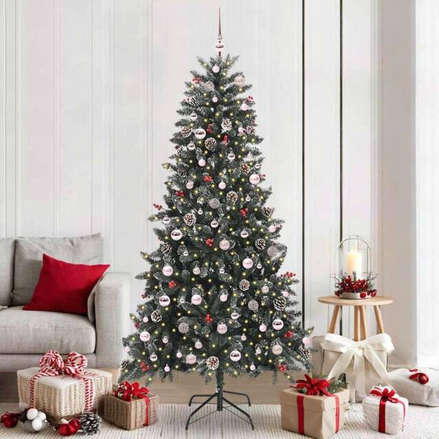 Berkfield Home Artificial Christmas Tree with Stand Green 114 x 114 x 210 cm - image 1