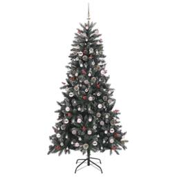 Berkfield Home Artificial Christmas Tree with Stand Green 114 x 114 x 210 cm - thumbnail 4
