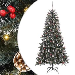 Berkfield Home Artificial Christmas Tree with Stand Green 114 x 114 x 210 cm - thumbnail 2