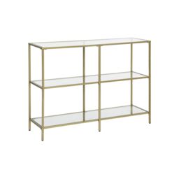 Rafaelo Mobilia Industrial Hallway Table With 3 Tempered Glass Shelves in Gold - thumbnail 5
