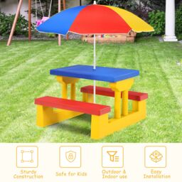 Costway Kids Picnic Table Set Indoor & Outdoor Picnic Table & Benches - thumbnail 7