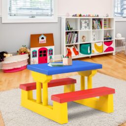 Costway Kids Picnic Table Set Indoor & Outdoor Picnic Table & Benches - thumbnail 3