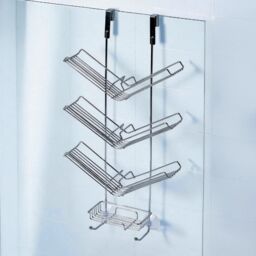 Showerdrape Atrium 3 Tier Hanging Chrome Shower Caddy in Metallic Silver