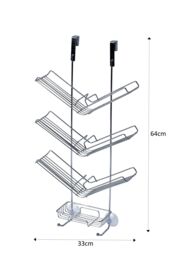 Showerdrape Atrium 3 Tier Hanging Chrome Shower Caddy in Metallic Silver - thumbnail 5