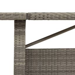 Berkfield Home Garden Table with Glass Top Grey 240x90x75 cm Poly Rattan - Size: 240 x 90 x 75 cm - thumbnail 8