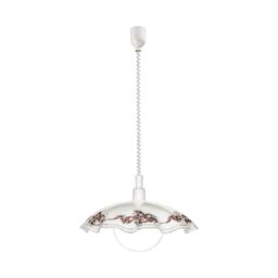 Loops Pendant Light Height Adjust Colour White Purple Black Satin Glass Bulb E27 1x60W