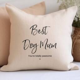 Aye Do Gifts Women's Personalised Best Dog Mum Cushion in Beige - Size: 40 cm x 40 cm - thumbnail 2