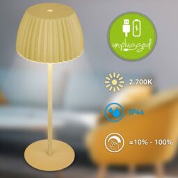 BRILONER Touch Dimmable Rechargeable Wireless Indoor Outdoor LED Table Lamp in Green - thumbnail 9